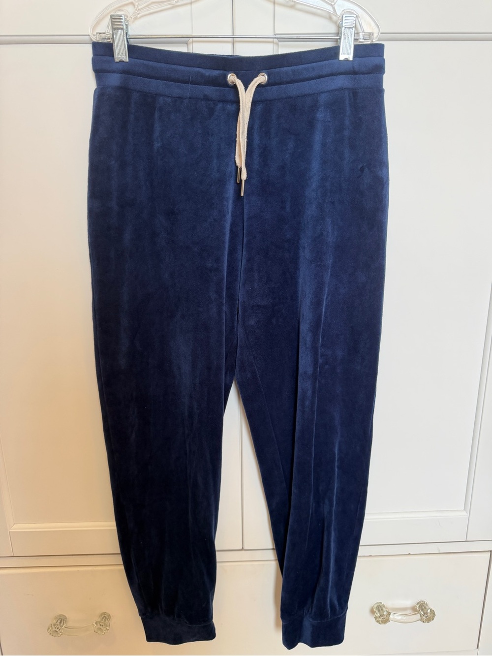 J. Crew Navy Velour Women's Jogger Pants with Drawstring